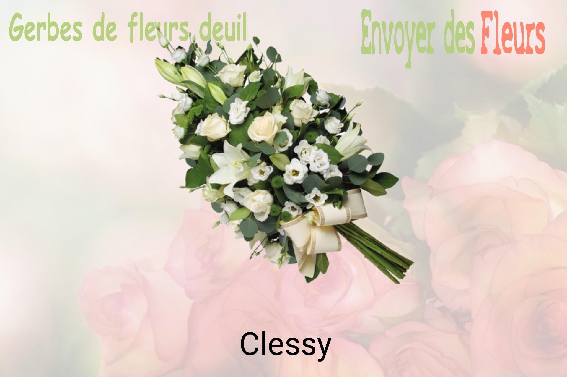 Gerbe de fleurs de deuil livrée à Clessy